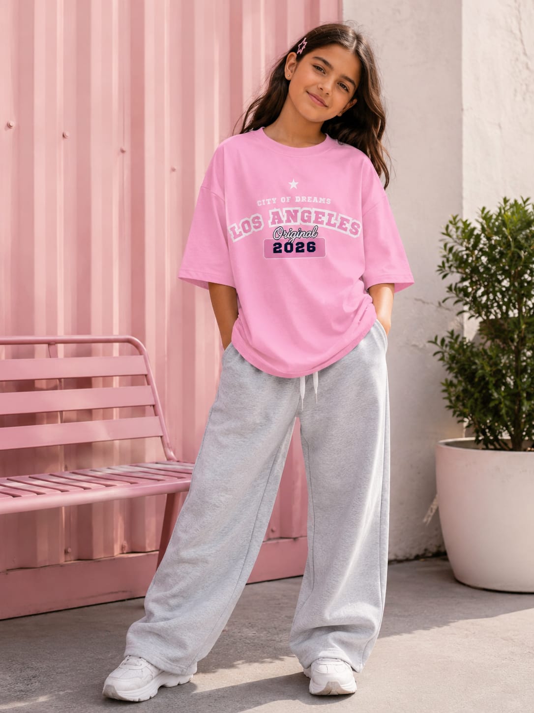 Girls Los Angelis Over sized T-shirt