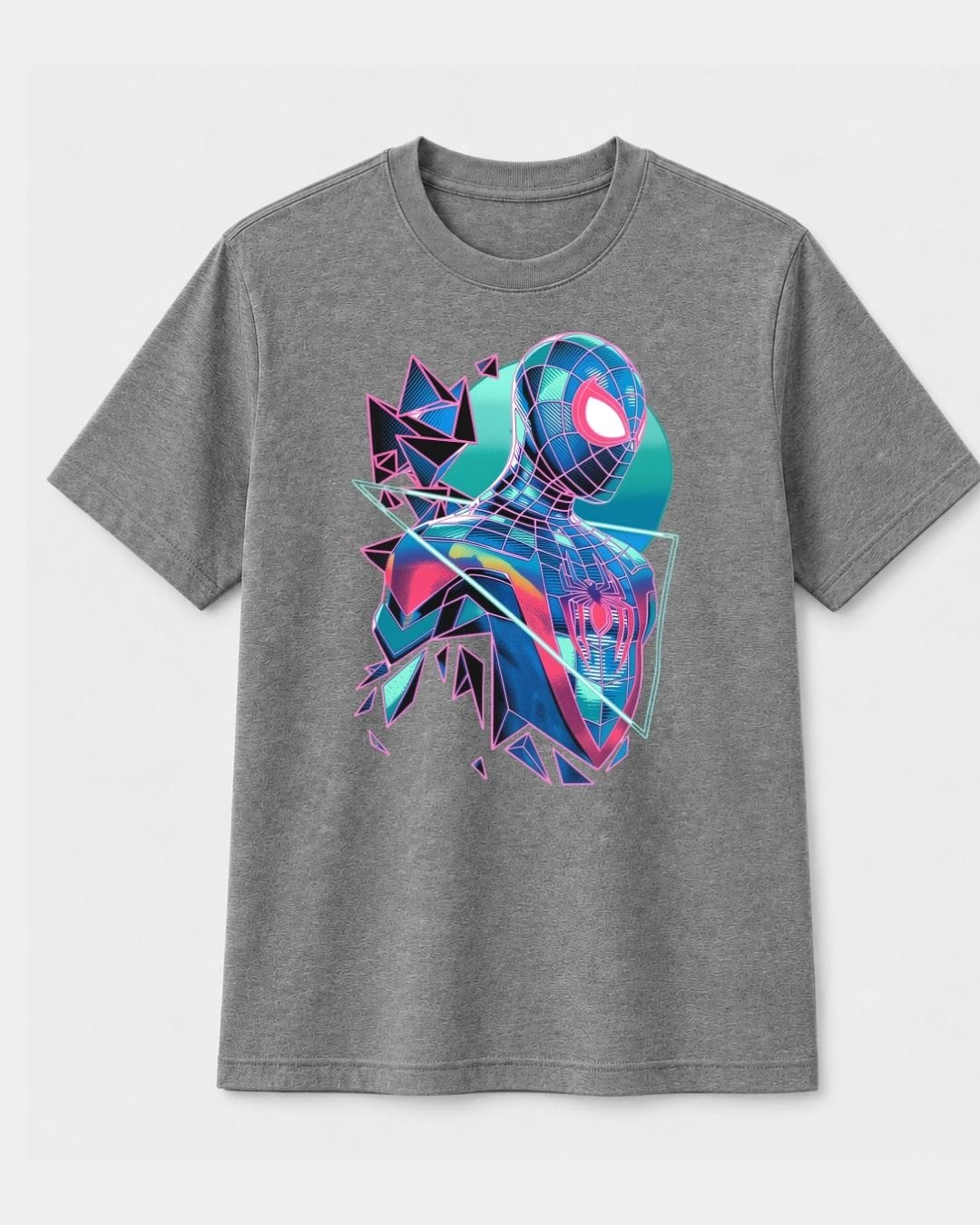 Glitch Spider man Grey T-shirt